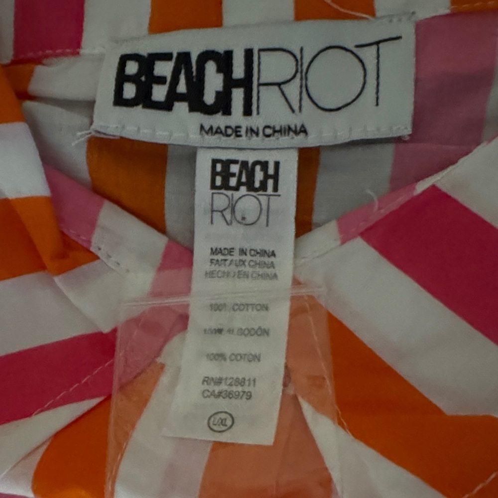 Beach Riot Pink and Orange Striped Top
